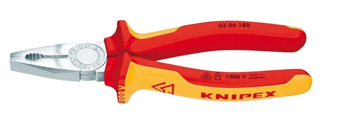 Knipex Combination Plier 1000V 180mm 0306180SB Plier and Cutters Knipex