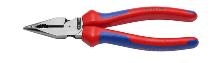 Knipex Needle Nose Combination Pliers Comfort Grip 185mm 0822185SB Plier and Cutters Knipex