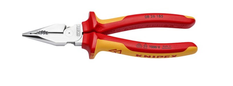 Knipex Needle Nose Combination Pliers 1000Vvde 185mm 0826185SB Plier and Cutters Knipex