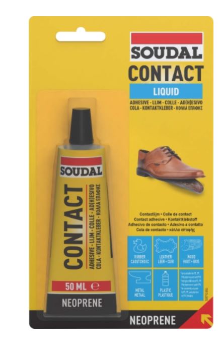 Soudal Contact Adhesive Liquid Blister 50ml Amber x 12 100033 Adhesive Soudal