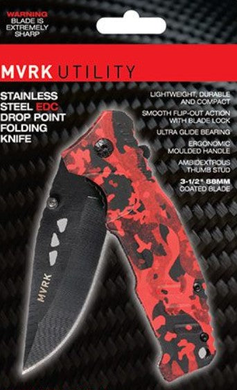 MVRK Red Camo EDC Folding Knife 1010-CAMOR Knife Bordo