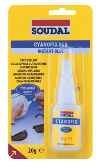 Soudal Cyanofix Liquid Blister Superglue 84A 20gm x 12 101125 Glue Soudal