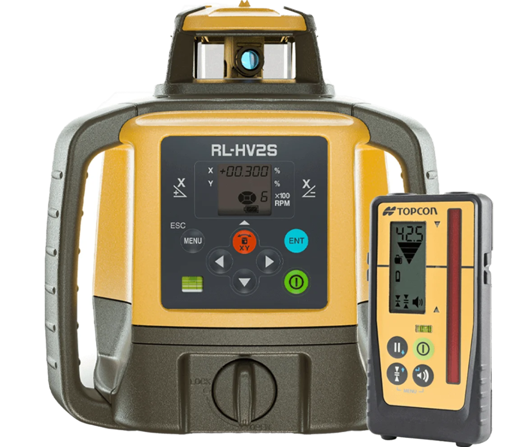 Topcon RL-HV2S Premium Dual Grade Rotating Laser With Rechargeable Battery and LS-100D Receiver 1051612-02 Laser Topcon