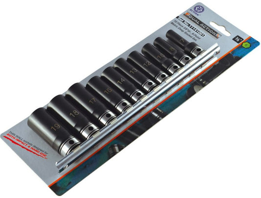 Dual Action 10 Piece 3/8" Drive 6-Point Metric, Deep Socket Set 11141001 Socket Set Dual Action