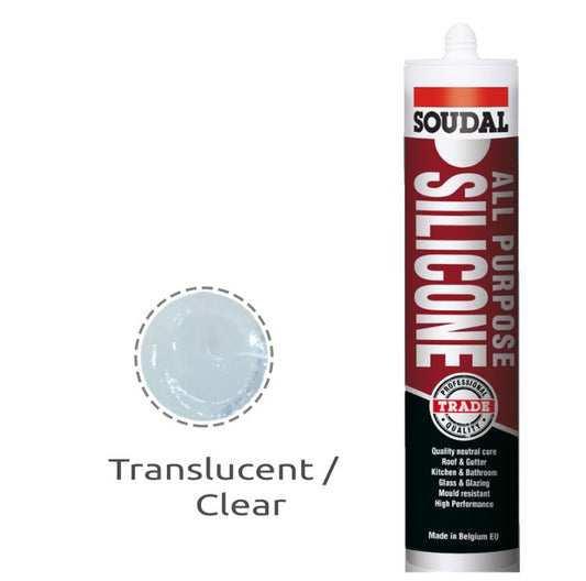 Soudal All Purpose Translucent Silicone Clear 300ml x 12 121662 Pick up In Store silicone Soudal