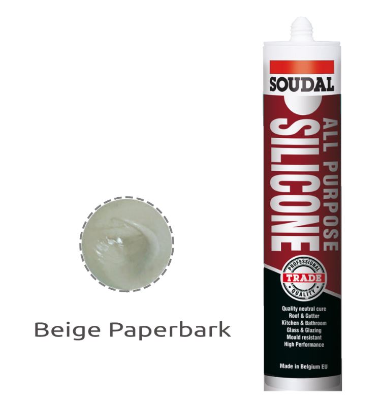 Soudal All Purpose Silicone Beige Colorbond Paperbark 300ml x 12 121663 Pick Up in store silicone Soudal