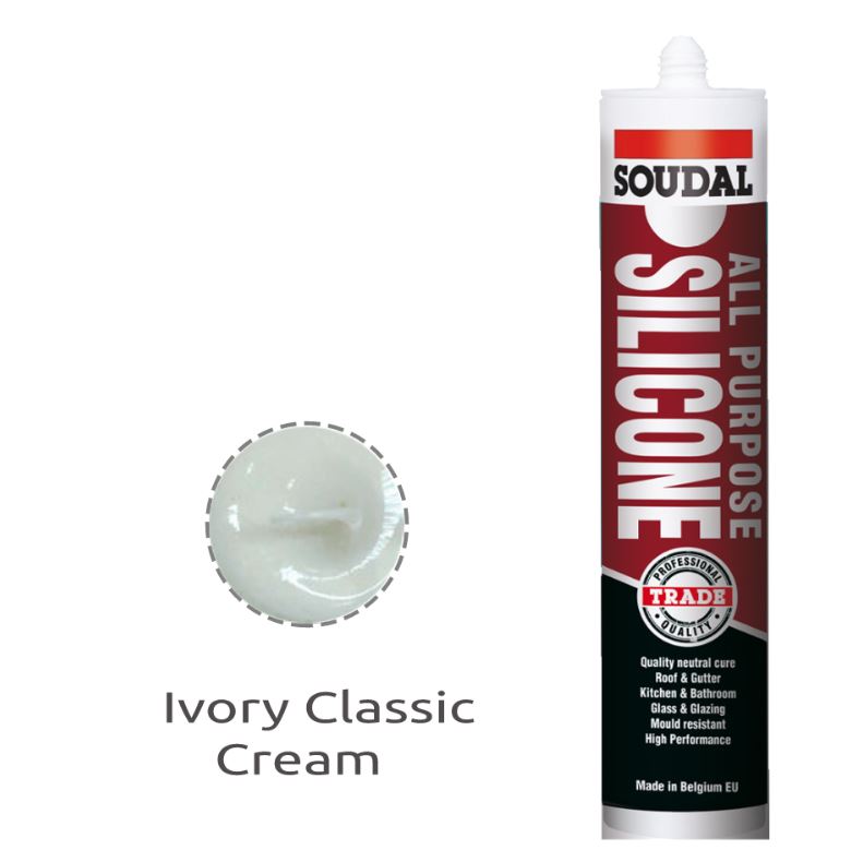 Soudal All Purpose Silicone Ivory Colorbond Classic Cream 300ml x 12 121664 Pick Up In Store silicone Soudal