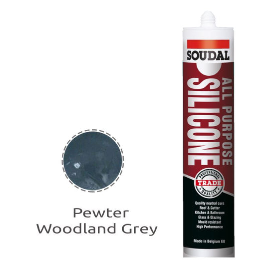 Soudal All Purpose Silicone Pewter Colorbond Woodland Grey 300ml x 12 121667 Pick Up In Store silicone Soudal