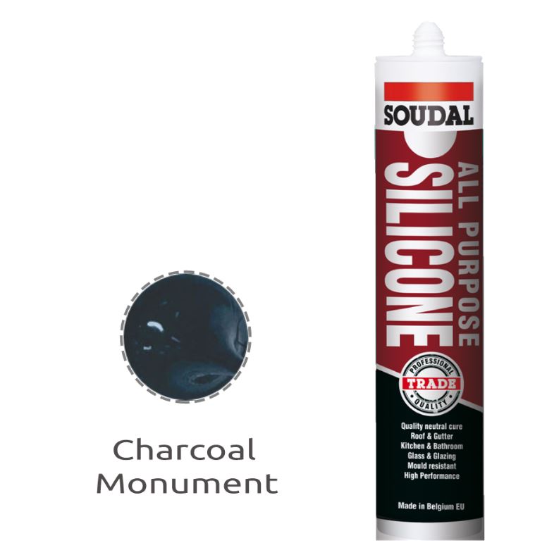 Soudal All Purpose Silicone Charcoal Colorbond Monument 300ml x 12 121668 Pick Up In Store silicone Soudal