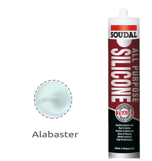 Soudal All Purpose Silicone Alabaster 300ml x 12 121671 Pick Up In Store silicone Soudal