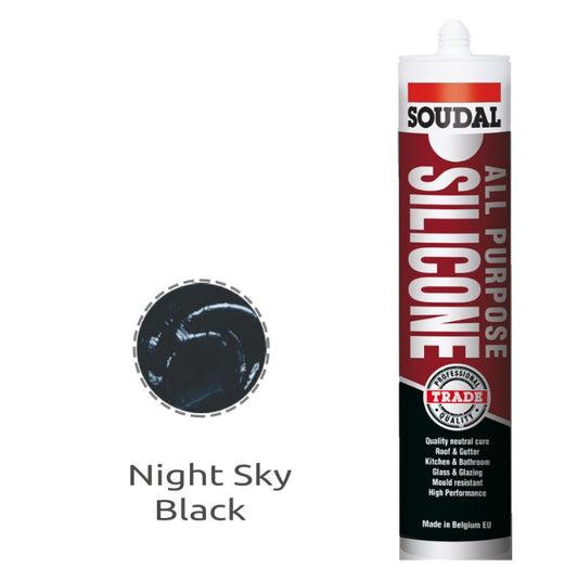 Soudal All Purpose Silicone Black Colorbond Night Sky 300ml x 12 121995 Pick Up in Store silicone Soudal