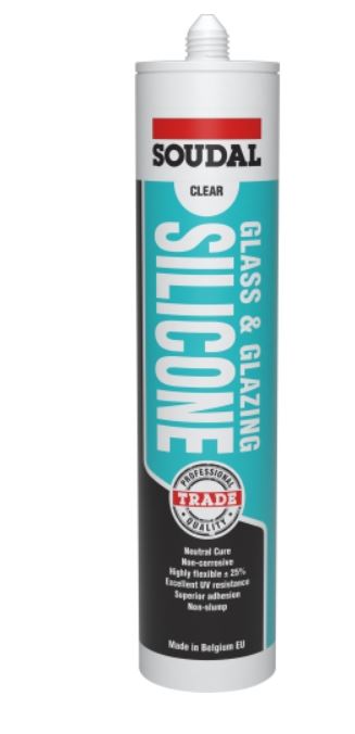 Soudal Trade Glass and Glazing Silicone 300ml Box of 12 127781 127782 silicone Soudal