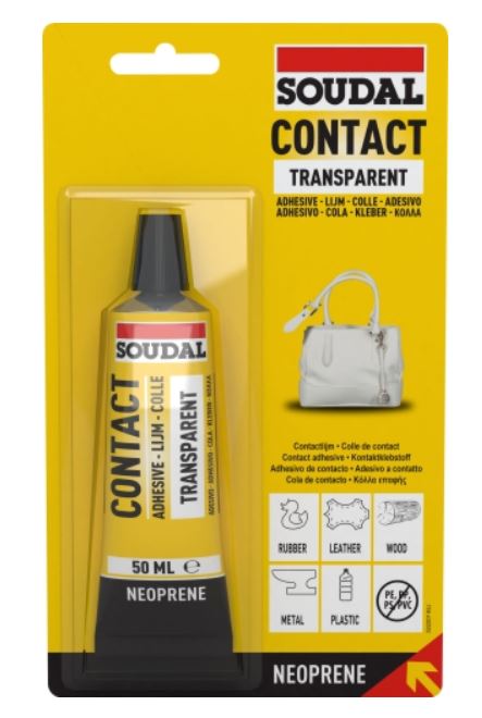 Soudal Contact Adhesive Transparent Blister 50ml x 12 131972 Adhesive Soudal