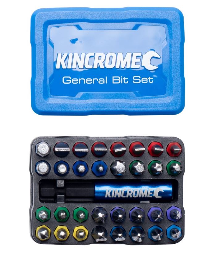 Kincrome General Bit & Holder Set 33 Piece 13649 Hex Bit Kincrome