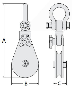 Austlift Snatch Block with Shackle Head 6T 6" Suits 13-16mm steel rope 140106 Pick Up In Store Shackle Bolt Austlift