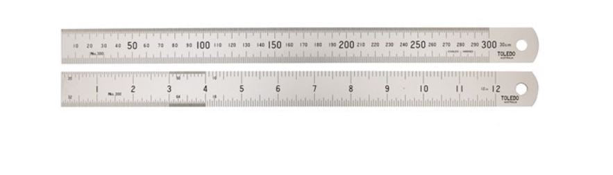 Toledo Stainless Steel Rule Double Sided Metric & Imperial 150mm 150B6 Ruler Toledo