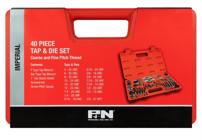 P&N Tap & Die Set UNC/UNF Carbon Steel 40 pieces 166044651 Tap & Die Set P&N