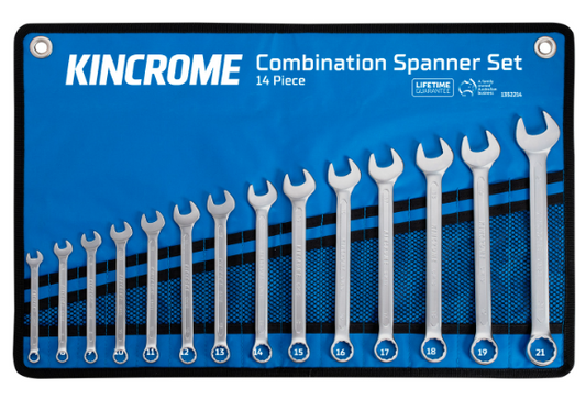 Kincrome Combination Spanner Set 14 Piece Metric 1352214 Spanner Kincrome