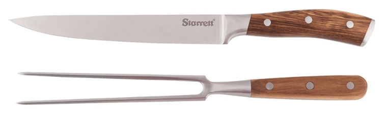 Starrett Professional 2 Piece Carving Knife & Fork Set with Chopping Board SKK-2WD Knife Starrett