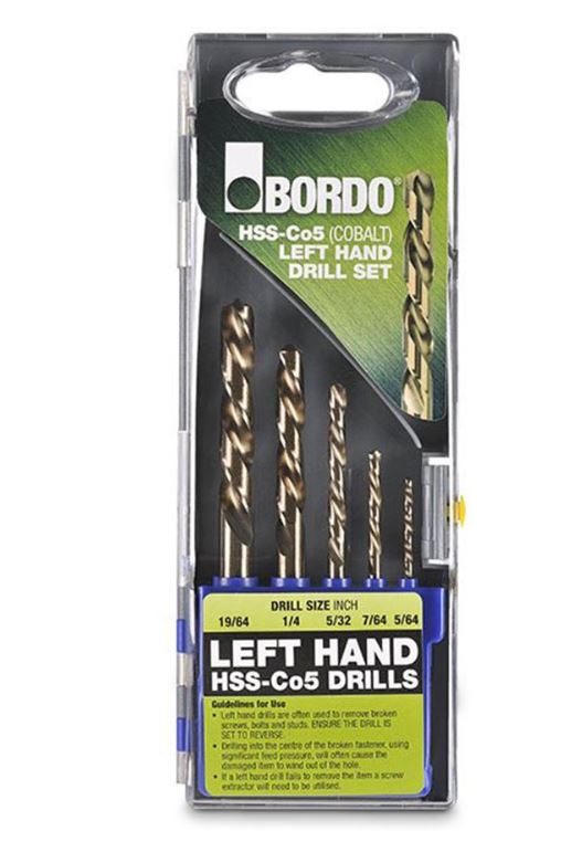 Bordo HSS-Co5 (Cobalt) Left Hand Jobber Drill Set 2005-S1 Drill Bit Bordo