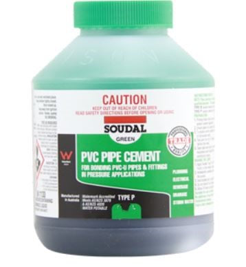 Soudal PVC Pipe Cement Type P 125ml Green x 12 222518 Adhesive Soudal