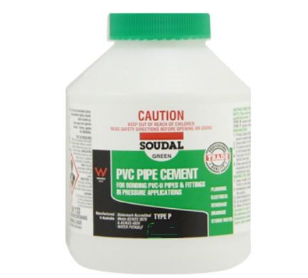 Soudal PVC Pipe Cement Type P 500ml Clear x 12 222516 Pick Up In Store Adhesive Soudal