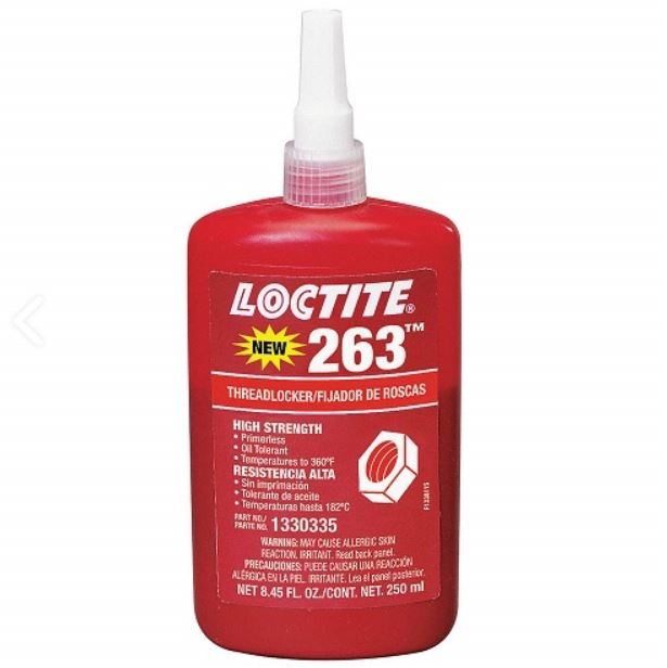 Loctite 263 Nutlock Threadlocker High Strength Red 250 ml 263-250ML/LOCTITE Adhesive Loctite