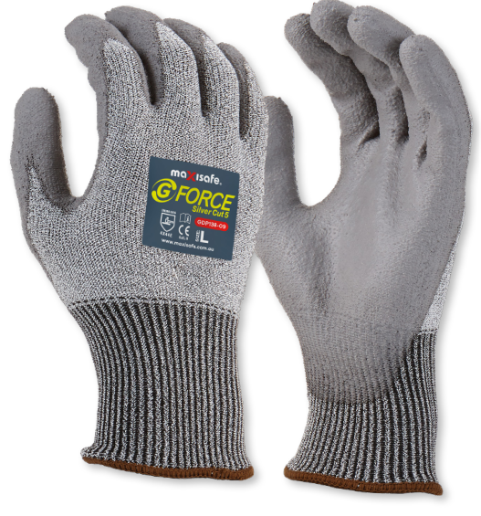 Maxisafe G-Force Silver Cut 5 Glove Small to 2XL GDP138 Gloves Maxisafe