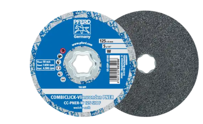 PFERD Combiclick Removal Fine Scratches Non Woven Disc CC-PNER W 125 SIC F 42002056 Grinder Disc Pferd