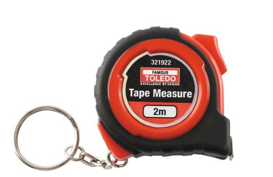 Toledo Measuring Tape 2m/6ft X 13mm Keyring 321922 Tape Measure Toledo