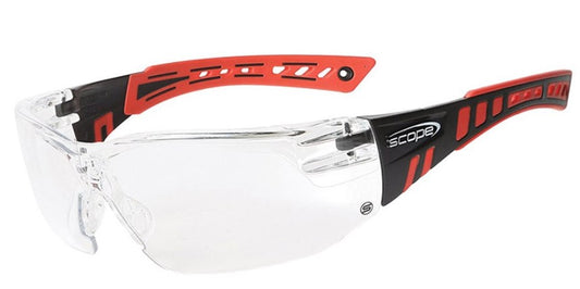 Speed Red/Black Frame Titanium AF/AS Clear Lens Safety Glasses 360RC Safety Glasses Paramount Safety Products