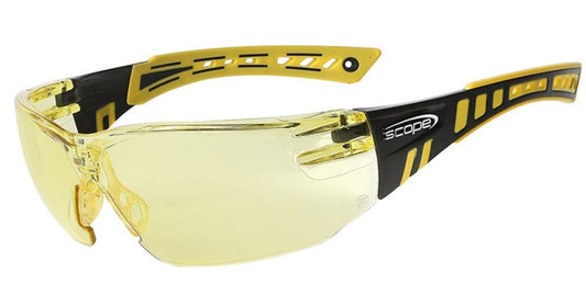 Speed Yellow/Black Frame Titanium AF/AS Amber Lens Safety Glasses 360YA Safety Glasses Paramount Safety Products