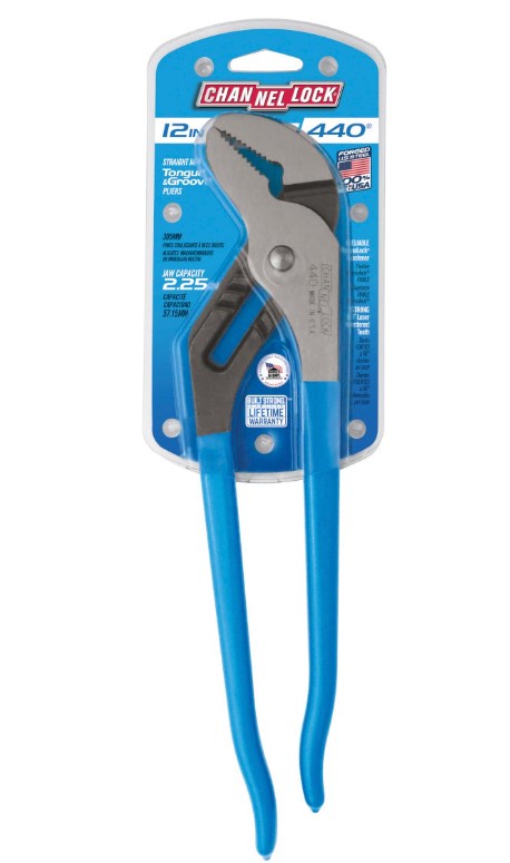 Channellock Tongue & Groove Straight Jaw Pliers 305 mm 12 "440 Plier and Cutters Channellock