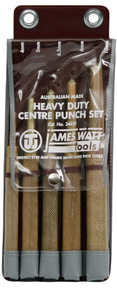 James Watt Center Punch Heavy Duty 5 Piece Set 4CPHDSET5 punch set James Watt