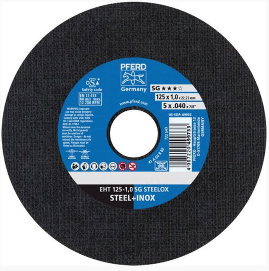 PFERD Cut of Wheel EHT125 1.0mm SG Steelox 61341112 Grinder Disc Pferd