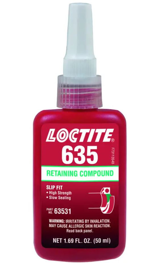 Loctite 635 Retaining Compound High Strength Slow Cure 50ml Bottle 635-050ML/LOCTITE Adhesive Loctite