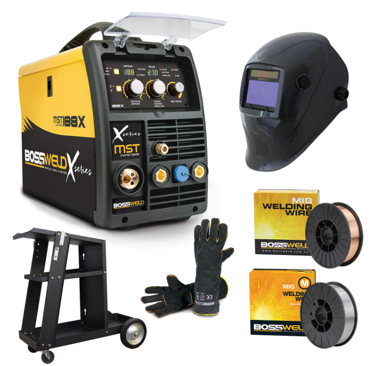 Bossweld MST 188X Inverter Welder Bundle 699188BUNDLE Pick Up In Store welder Bossweld