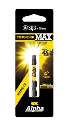 Alpha ThunderMax Square SQ3 x 50mm Power Bit Carded CSQ350SM Drill Bit Alpha