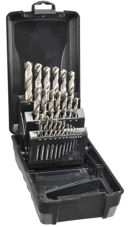 Saber 25 Piece Bright HSS Jobber Drill Set in ABS Plastic Case 8002-M3-C17 Drill Bit Saber