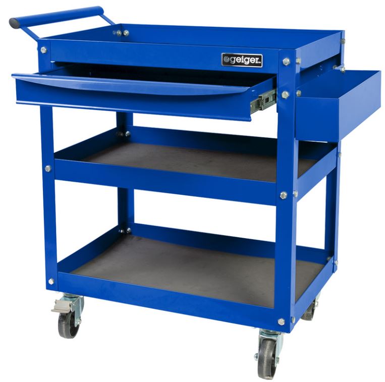 Geiger Heavy Duty Parts Trolley With Side Tray GT3SD Pick Up In Store Trolley Geiger