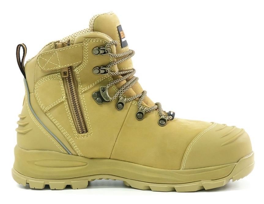 Bison XT Zip Side Lace Up Ankle Safety Boot Wheat Color XTLZWHE-09 Safety Boots Bison