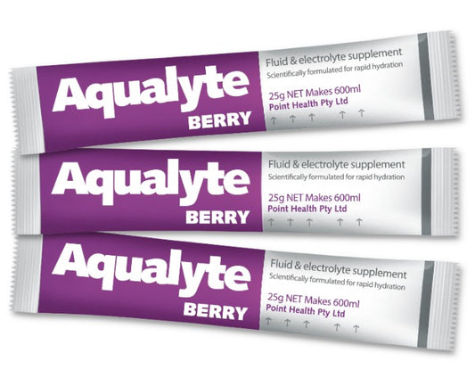 Aqualyte 25g Sachets Box 50, Berry Flavours A-B25G50S Hydrolyte's Aqualyte