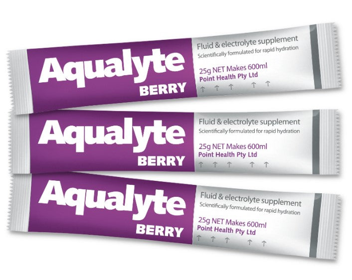 Aqualyte Electrolyte Powder Berry Flavoured Sachets 25g x 250 A-B25G250L Hydrolyte's Aqualyte