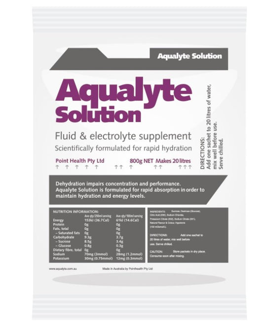 Aqualyte Electrolyte Powder Berry Flavoured Sachets 800g x 5 A-B800G5M Hydrolyte's Aqualyte