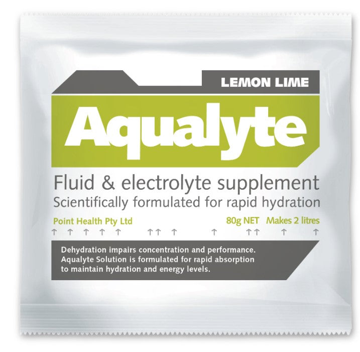 Aqualyte Electrolyte Powder Lemon Lime Flavoured Sachets 80g x 20 A-L80G20S Hydrolyte's Aqualyte