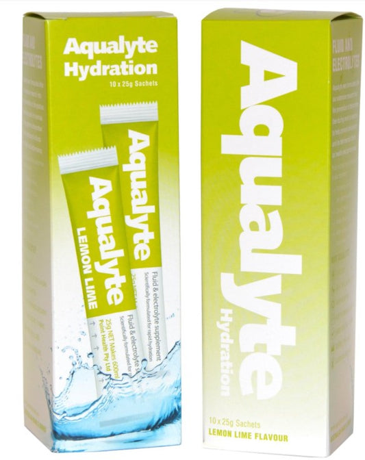 Aqualyte 25g Sachets Box 10 Lemon/Lime Flavour A-L25G10R Hydrolyte Aqualyte