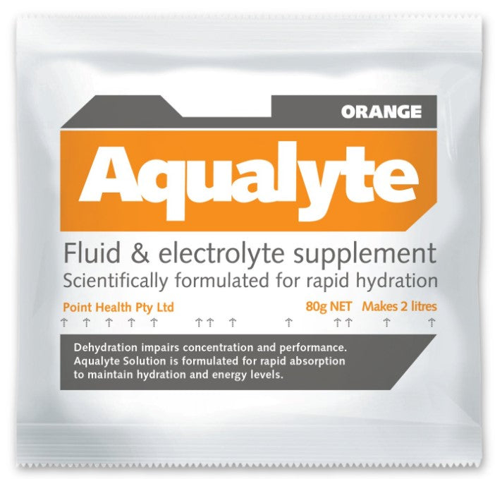 Aqualyte Electrolyte Powder Orange Flavoured Sachets 80g x 100 A-O80G100L Hydrolyte's Aqualyte