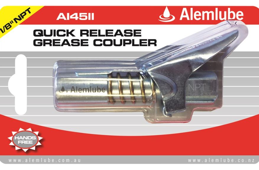 Alemlube Quick Release Grease Gun Coupler A14511 Grease Pumps and Guns Alemlube