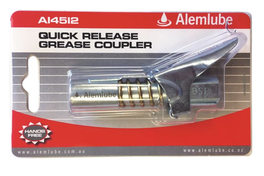 Alemlube Quick Release Grease COUPLER 1/8” BSP A14512 Grease Pumps and Guns Alemlube