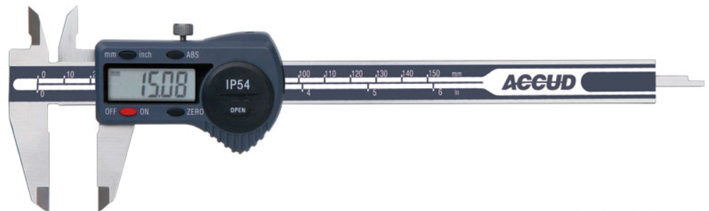 Accud 150mm Dual Scale Digital IP54 Caliper AC-111-006-11 Caliper Accud